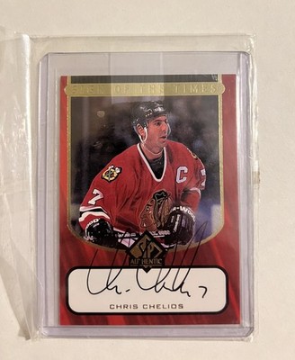 RARE CHRIS CHELIOS AUTOGRAPH 1997-98 SP Authentic Sign of the Times 
