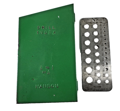 Vtg ESTATE HANSON Drill Index Drill Bit Set in Case w General Gage Must Read