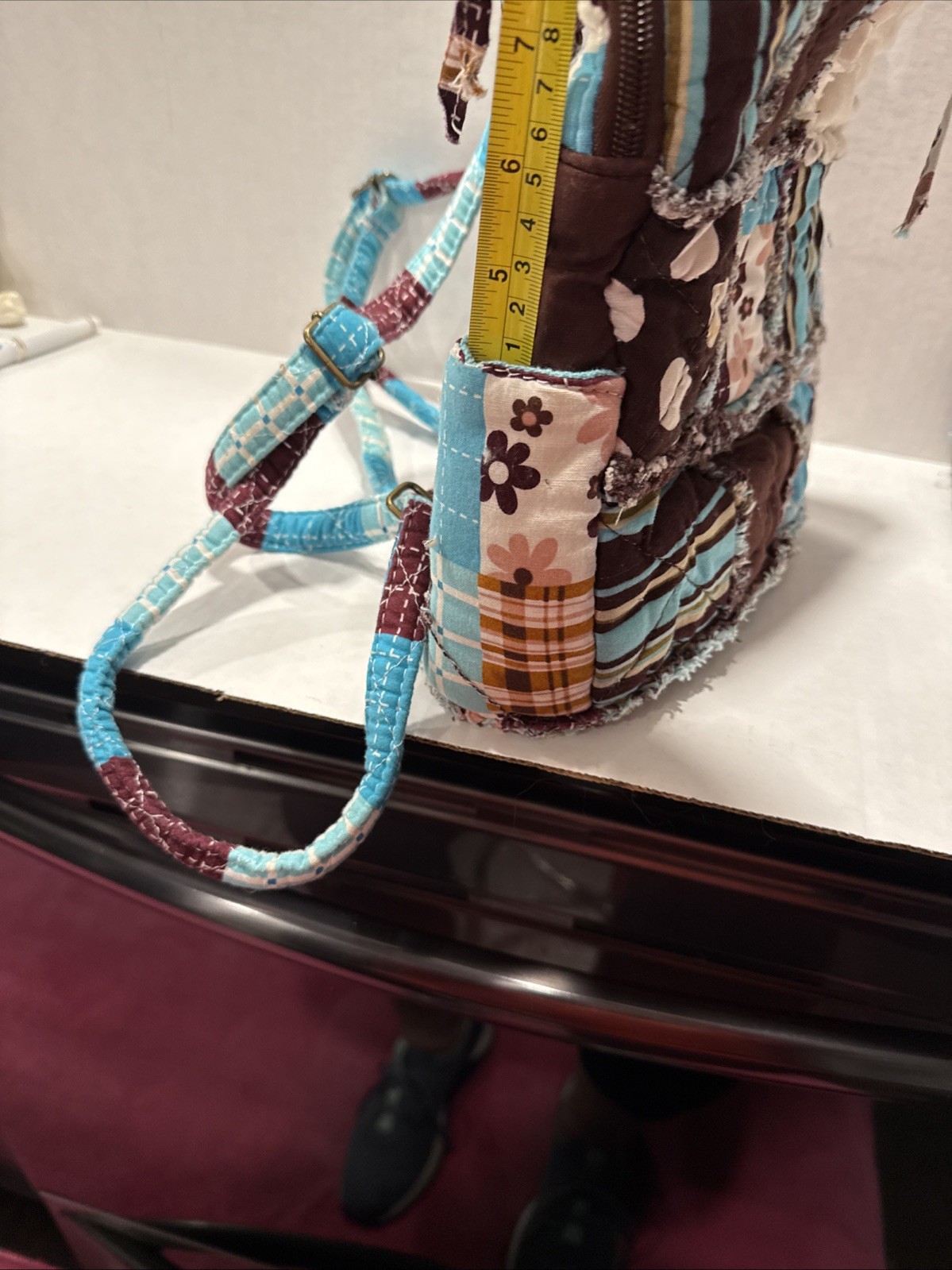 Quilted , Patchwork  Backpack With Matching Walle… - image 3