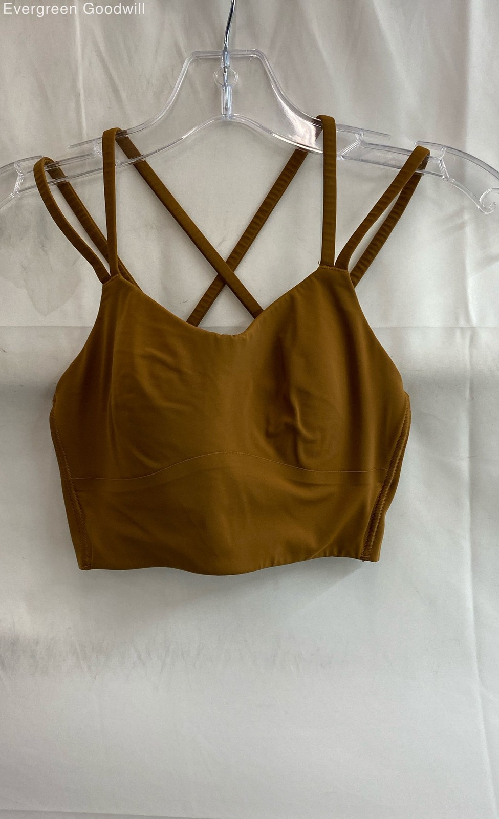 Lululemon Women's Tan Crossback Strap Activewear Pullover Sports Bra Size 2