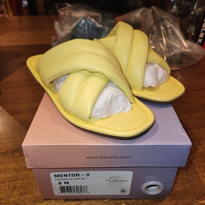 NEW Womens Sz 8 Lisa Vicky Mentor-V Slide Sandals Popcorn Yellow