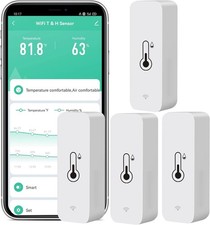 4-Pack WiFi Temperature Humidity Sensor: Wireless Temperature Humidity Monito...