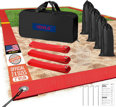 Professional Beach Volleyball Lines for Sand, 2'' Nylon | Ultra-Visible Marking |