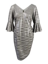 Adrianna Papell Women's Petite Sequined Sheath Dress (4P, Heather Brown)