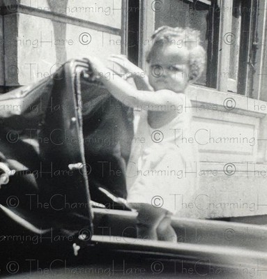 Vintage Photo African American Baby In Stroller Window Shadows Urban Scene 1950