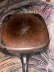 Wagner ware Sidney square skillet cast iron no 1218 slight warp gd con