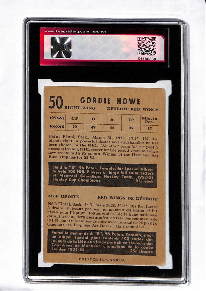 1953-54 Parkhurst Gordie Howe KSA 4 (DP) #50 Foto 2 de 2