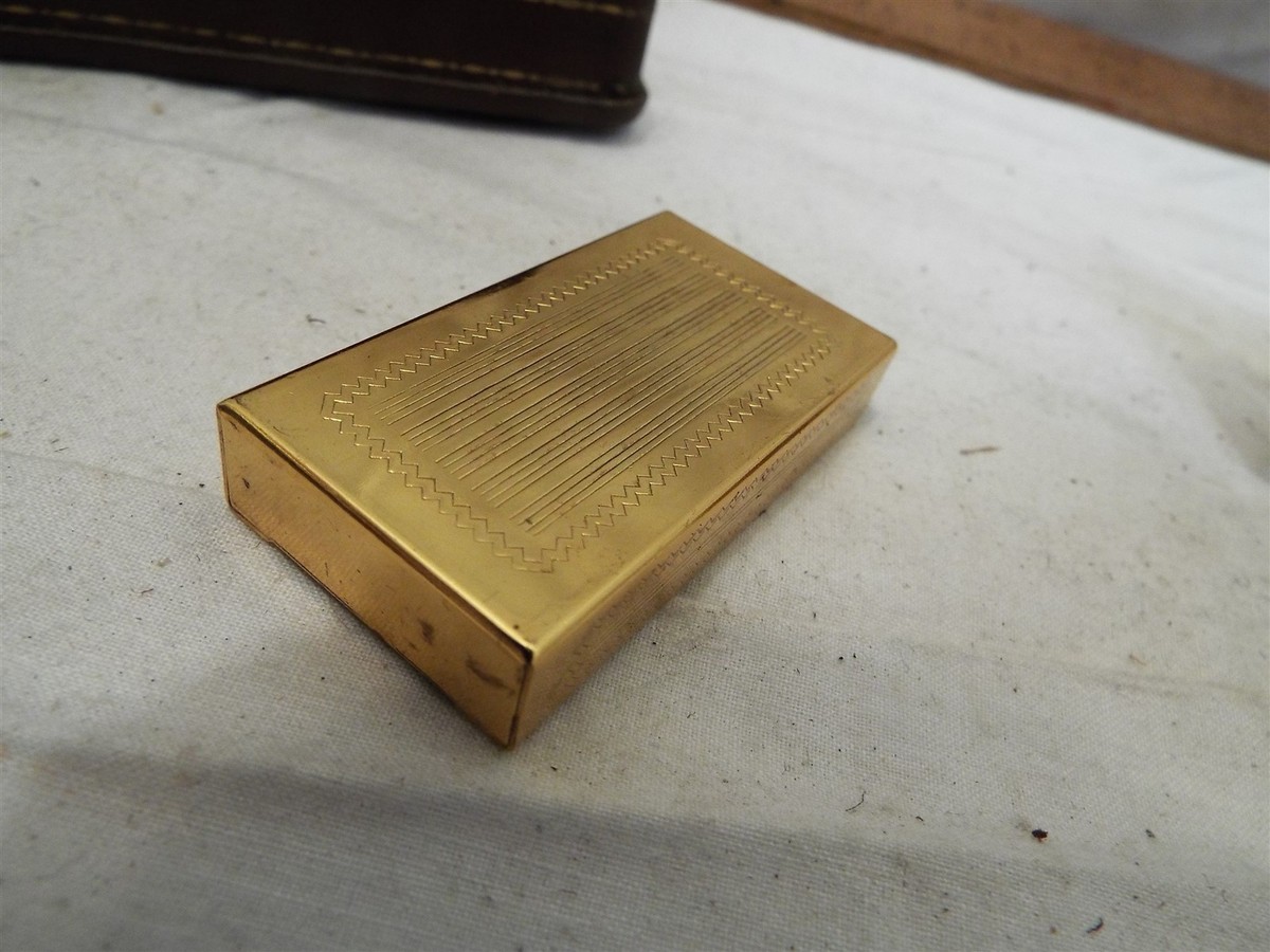 Vintage Gillette Gold Tone Aristocrat Safety Razor with Case Blade