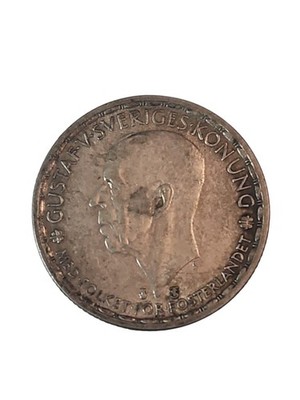  Quarter-Sized - 1949 Sweden 1 Krona  World Silver Coin