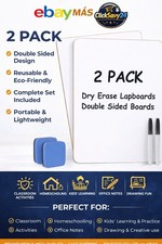 2 Pack Dry Erase Lapboards 9x12 Double Sided Whiteboard Kids School w/ Markers