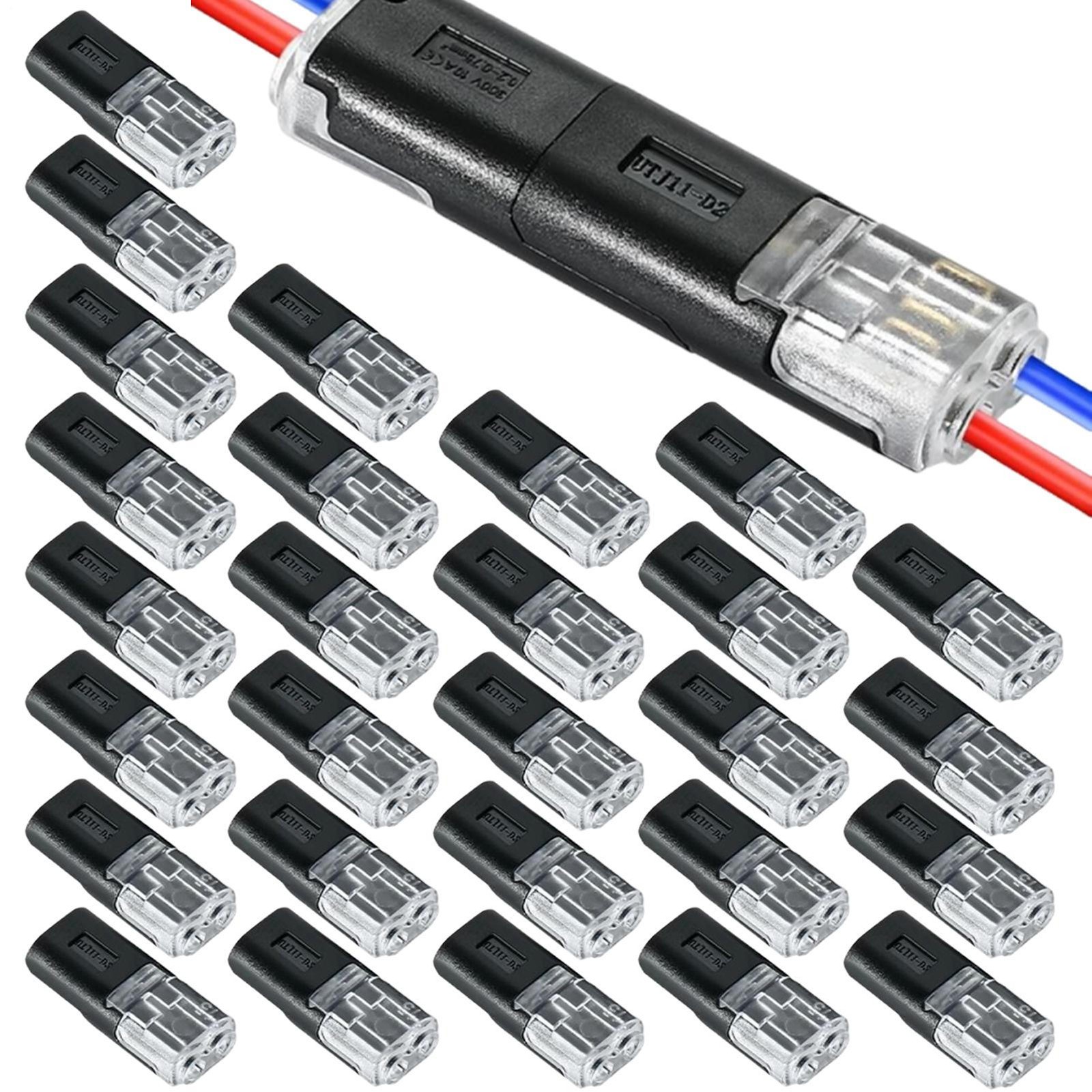 Conectores de cable LED compactos de 2 pines - 30 piezas sin pelar adaptador conector LED