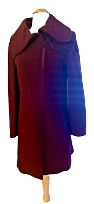 Saks Fifth Avenue Black Label Women's Deep Burgundy Wool Coat 6 NWOT