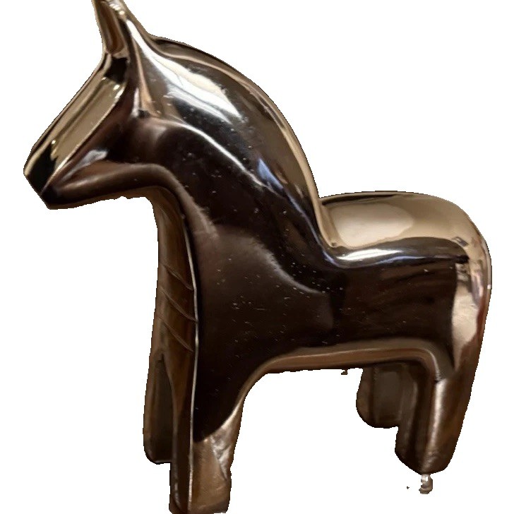 IKEA Finansiell Dala Horse Polished Cast Aluminum Scandinavian Figure