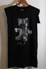 Philipp Plein SLEEVELESS SHORT DRESS TEDDY BEAR WITH CRYSTALS Size M