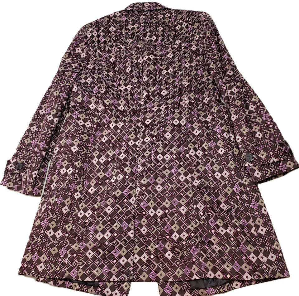 Gabardina elástica Bandolino púrpura/marrón patrón MCM ¡EXCELENTE ESTADO!! Foto 2 de 4