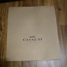 Coach New York Beige Paper Gift Bag Solid Plain Branded Shopping Tote Packaging