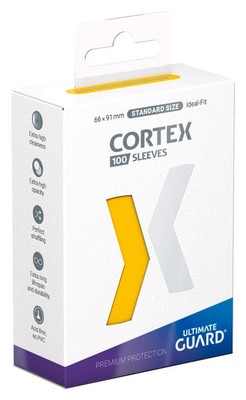 (100-Pack) Ultimate Guard Cortex YELLOW GLOSS Gaming Card Sleeves Standard Size
