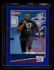 2020 Donruss #253 Andrew Thomas Rookie Card Press Proofs Blue New York Giants
