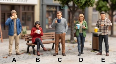 Person Holding Hot Coffee Cup Urban Street Miniature Figures 1:87 1:64 Diorama