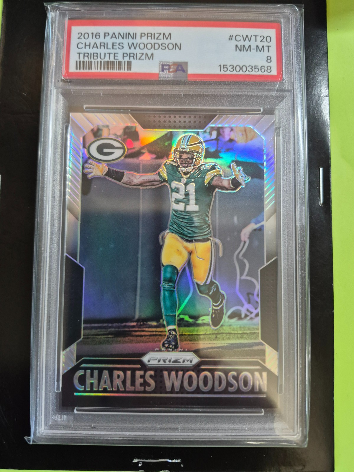 2016 Panini Prizm Charles Woodson Tribute #CWT-20 PSA 8 18/24 POP 1 view 1