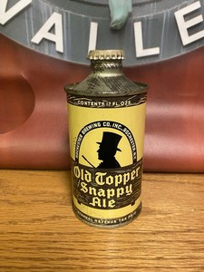 Old Topper Snappy Ale Cone top beer can J Spout W Cap Rochester Brwg Co Empty NY