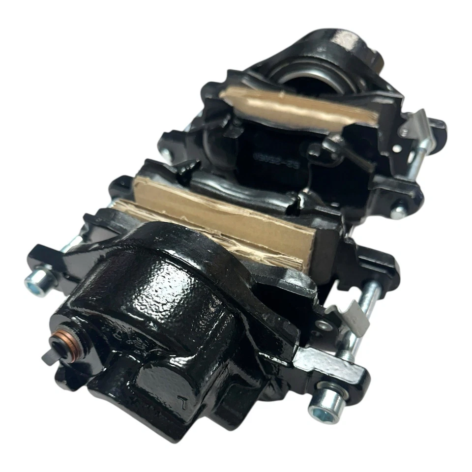 Pinzas de freno delanteras negras rayadas izquierda y derecha para Buick Chevy y Pontiac 1969-1974 Foto 4 de 4