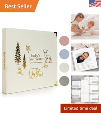 Keepsake Baby Memory Book - Beautiful Linen Album for Your Child s First 5