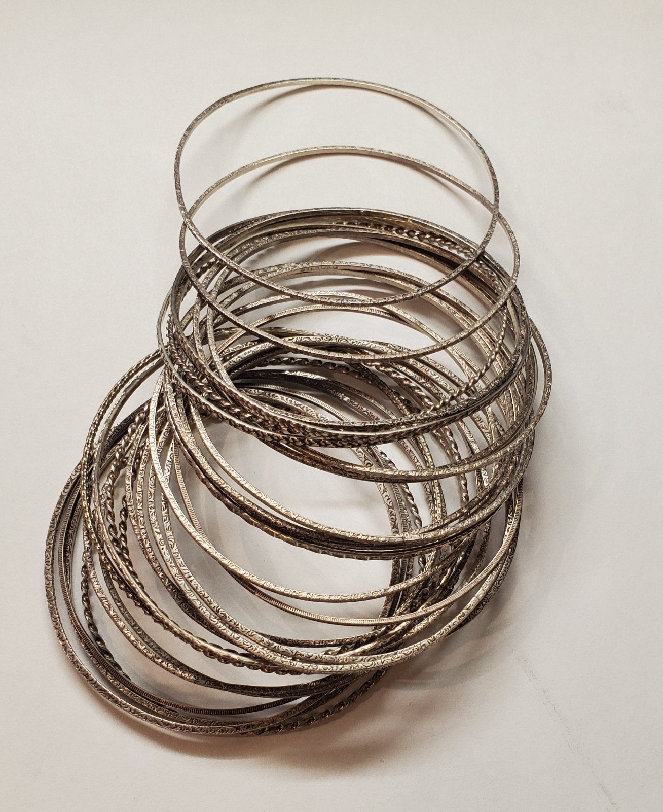 925 Sterling Silver Thin Stackable Bangles Bracel… - image 9