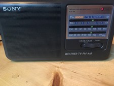 Sony ICF-36 Portable Radio 4-Band Weather TV AM/FM Black Analog Tested