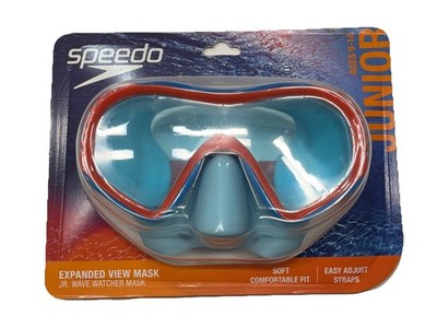 Speedo Expanded View Swim Mask Jr Ages 6-14 Blue And Orange Junior Wave Watcher