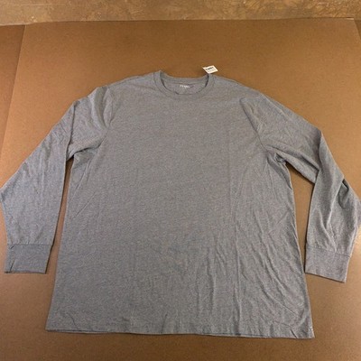 Old Navy Mens XXL Tall Heather Gray Soft Wash Long Sleeve Crew