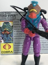 VINTAGE GI JOE ARAH COBRA TOXO-VIPER 1988 COMPLETE WITH CARD HASBRO
