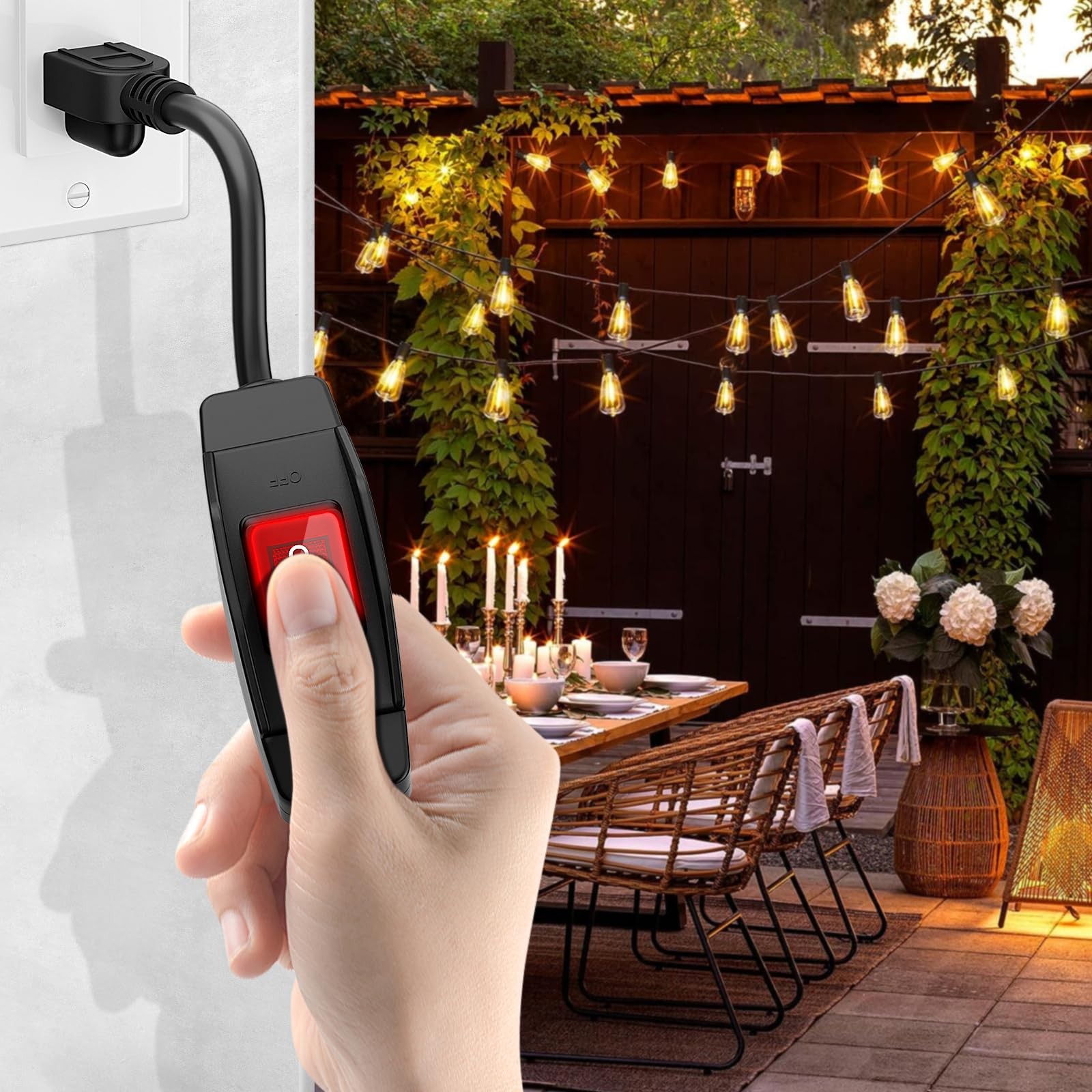 New KASONIC 1.5 FT Extension Cord with Switch 14/3 AWG Gauge 1875W/15A Grounded