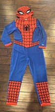 Spider-Man One-piece Pajamas Mens XSmall Red Blue Hooded Costume