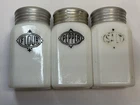 Vintage Hazel Atlas Milk Glass Kitchen Salt, And Pepper /flower Shakers