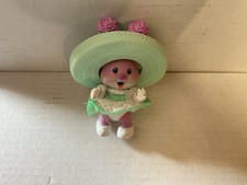 Vintage 90s Tea Bunnies Pink Rose Bunny Figure w/accessories see pics and desc.