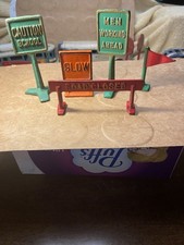 VTG Arcade Cast Iron Railroad Signs LOT of 5 - RARE  Caution school men working