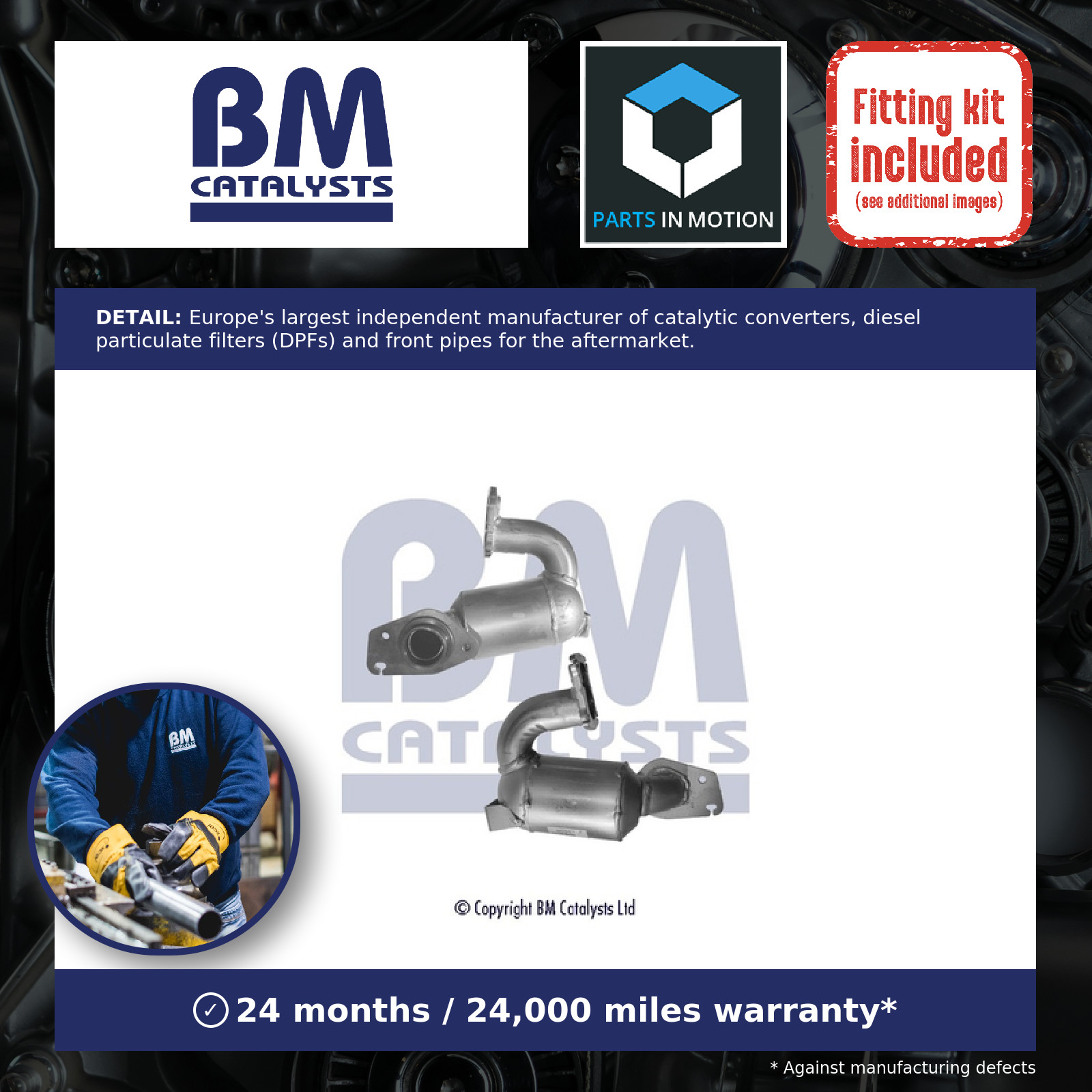 Catalytic Converter Type Approved + Fitting Kit fits NISSAN MICRA K12 1.5D Front