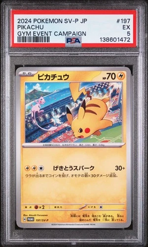 2024 POKEMON JAPANESE SV-P PROMO GYM EVENT CAMPAIGN #197 PIKACHU PSA 5