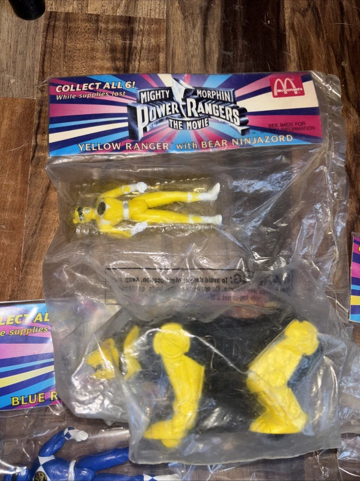 Lote de (6) juguetes Happy Meal Mighty Morphin Power Rangers McDonalds 1995 de colección Foto 2 de 4