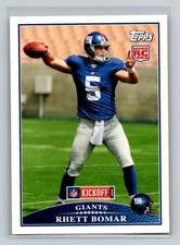 2009 Topps Kickoff Rookie RC #115 Rhett Bomar New York Giants Football Card. rookie card picture