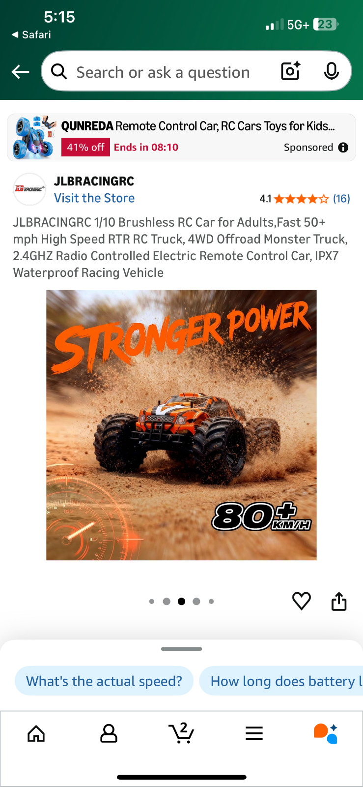 JLBRACINGRC 1/10 Brushless RC Car for Adults,Fast 50+ mph High Speed RTR RC Truc