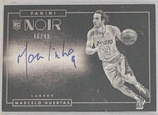 Marcelo Huertas 2016 Panini Noir Auto Rookie Card NB-MHT Lakers #ed /49!