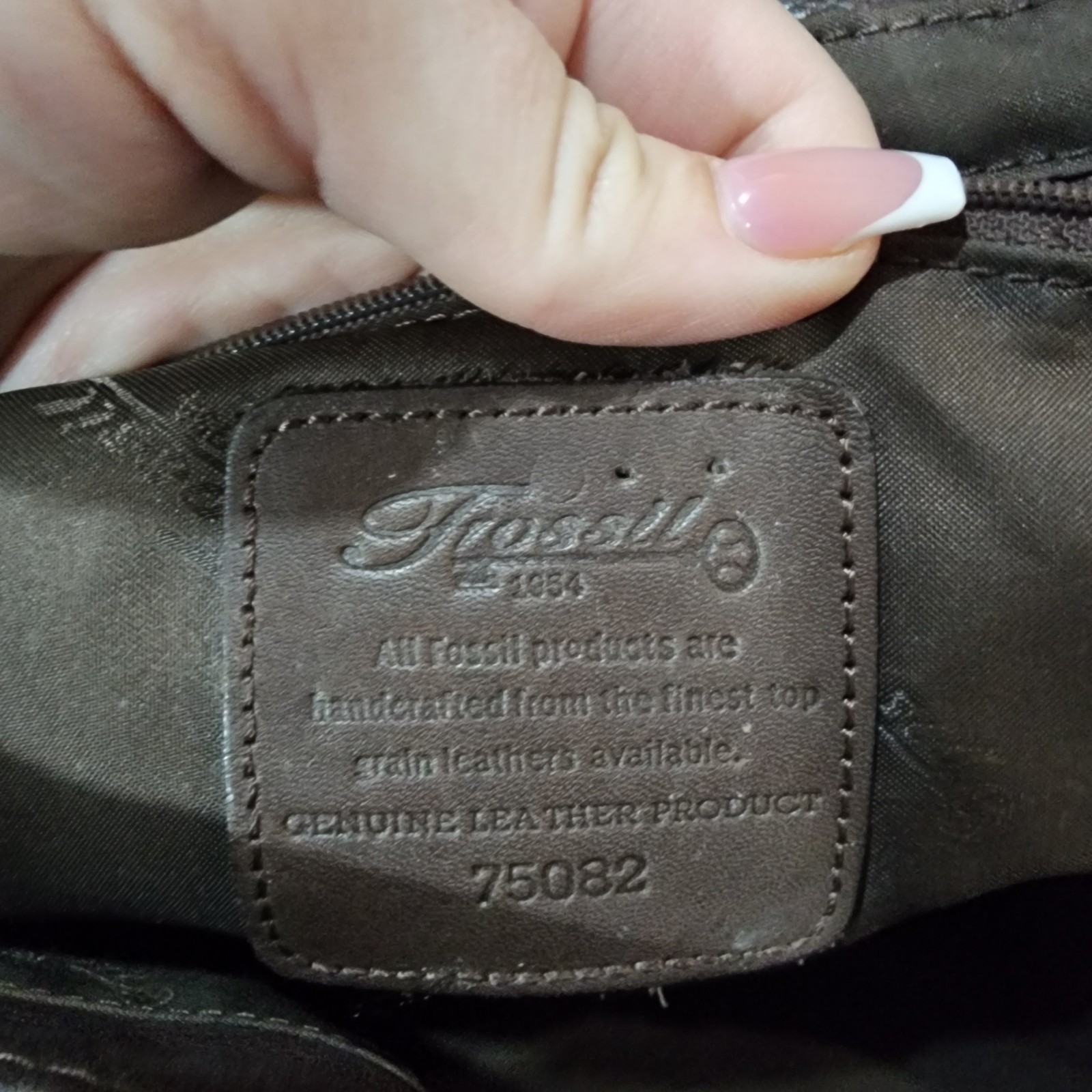 Fossil Brown Leather Backpack Drawstring Flap Key… - image 6