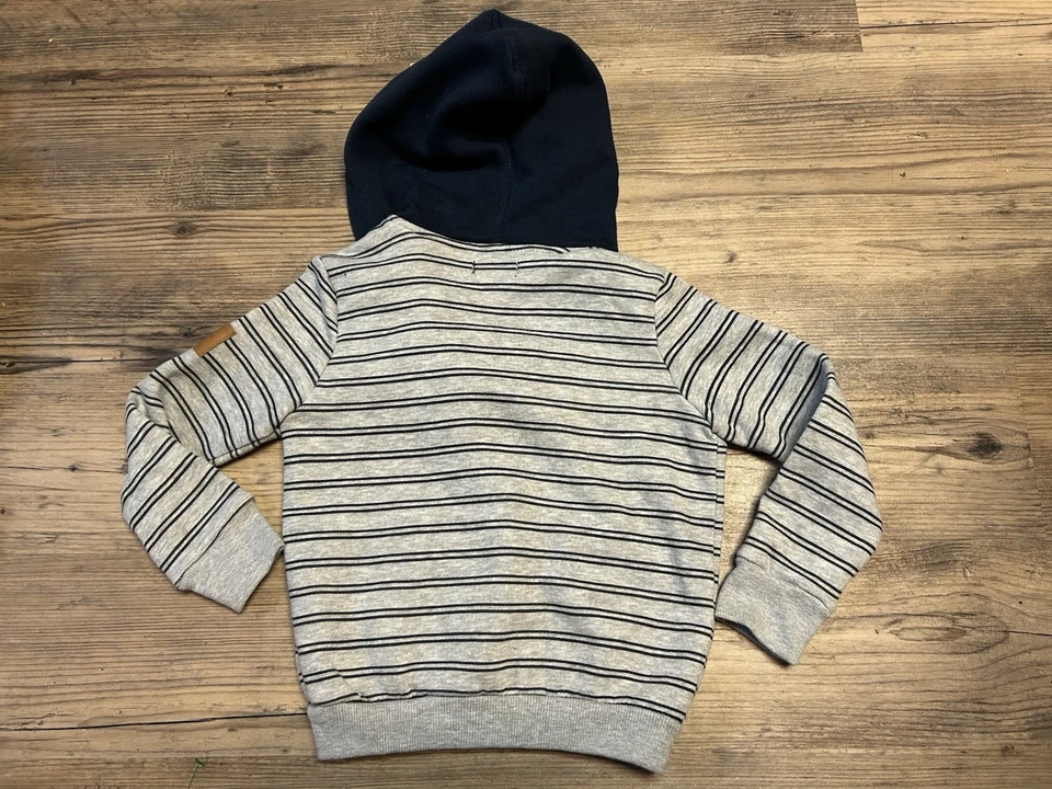 Sudadera con capucha 7 for All Mankind para niños talla 6 cremallera completa azul marino y gris Foto 4 de 4