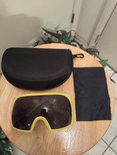 Men/Women/Youth Yellow Frame Black Lens Oversize WrapAround Sunglass, Case Cloth