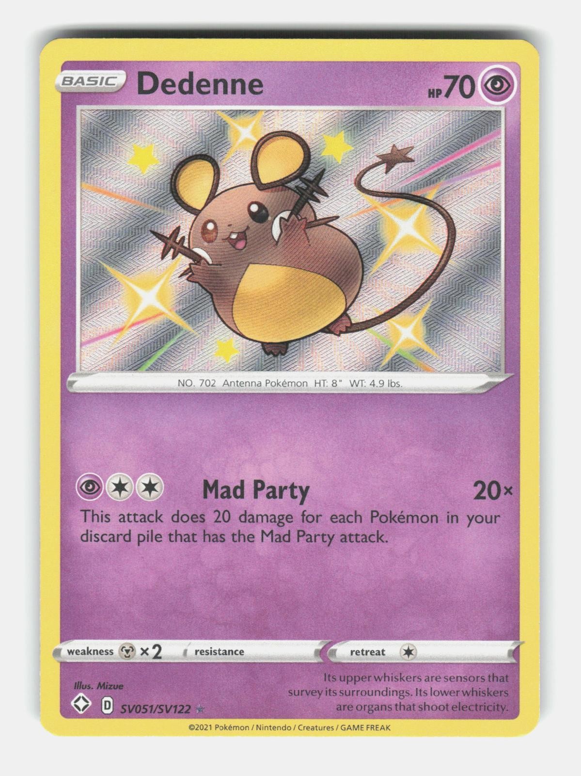 Dedenne SV051/SV122 Shiny Rare Shining Fates Shiny Vault Pokemon Holo Near Mint