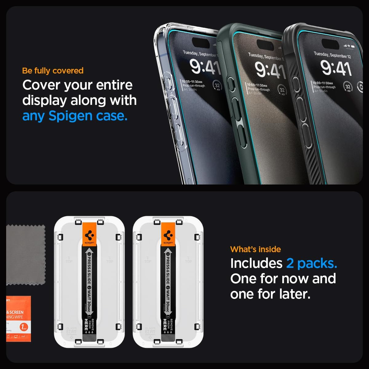 Tempered Glass Screen Protector [Glastr EZ FIT] Designed for Iphone 15 Pro Max [