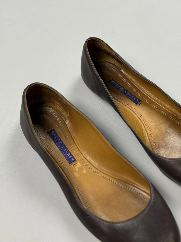 Ralph Lauren Collection Purple Label Ladies Leather Flats Ballets Size 8 B - Image 4 of 4