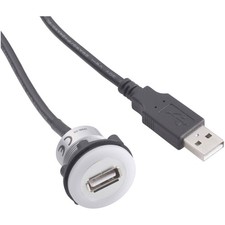 TruComponents USB skt 2.0 USB type A, illuminated plug type A,60cm cable
